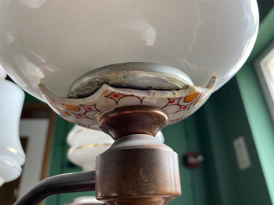 Ceramiczny żyrandol Polam - Wrocław PRL vintage lampa