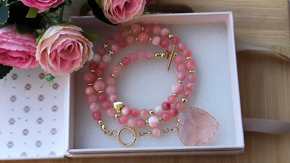 Wyjątkowy naszyjnik różowa namiętność