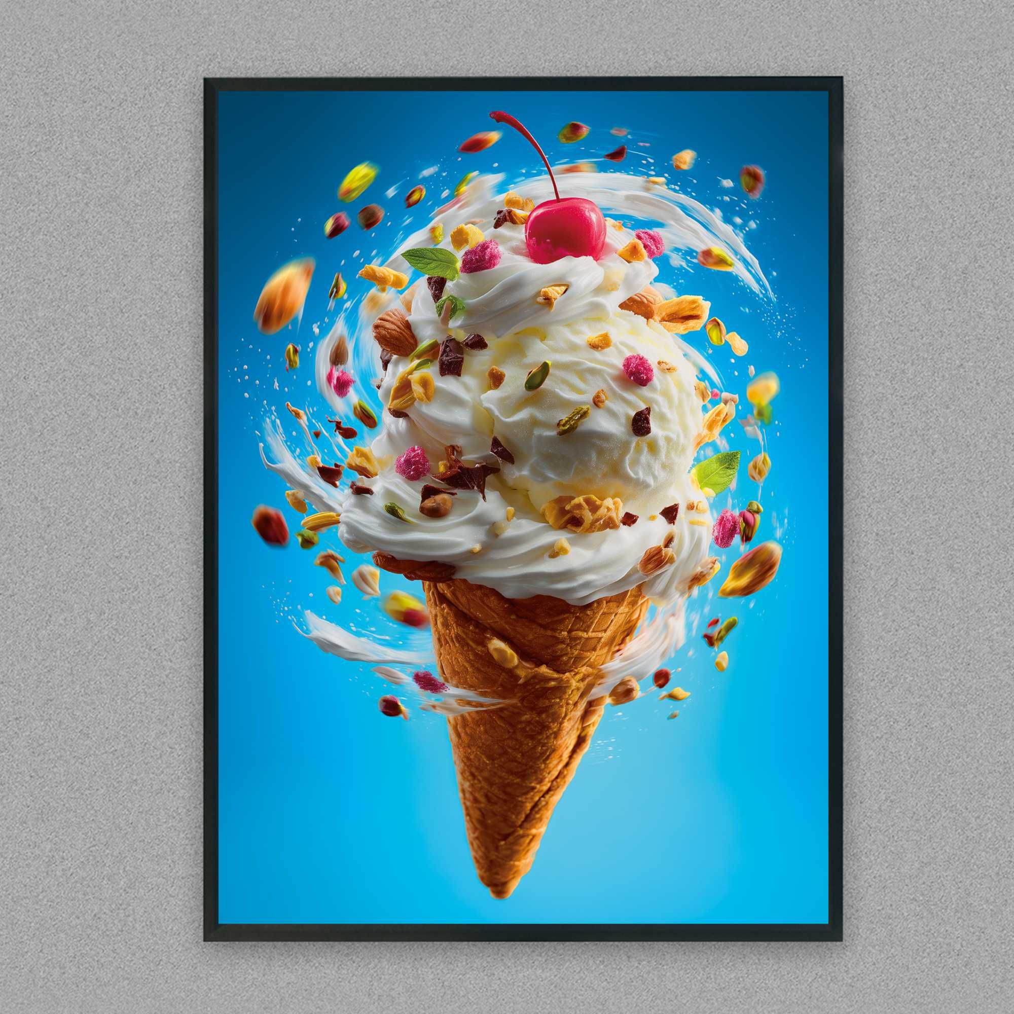 plakat do pokoju abstrakcja lody, obraz do salonu lody, plakat lody