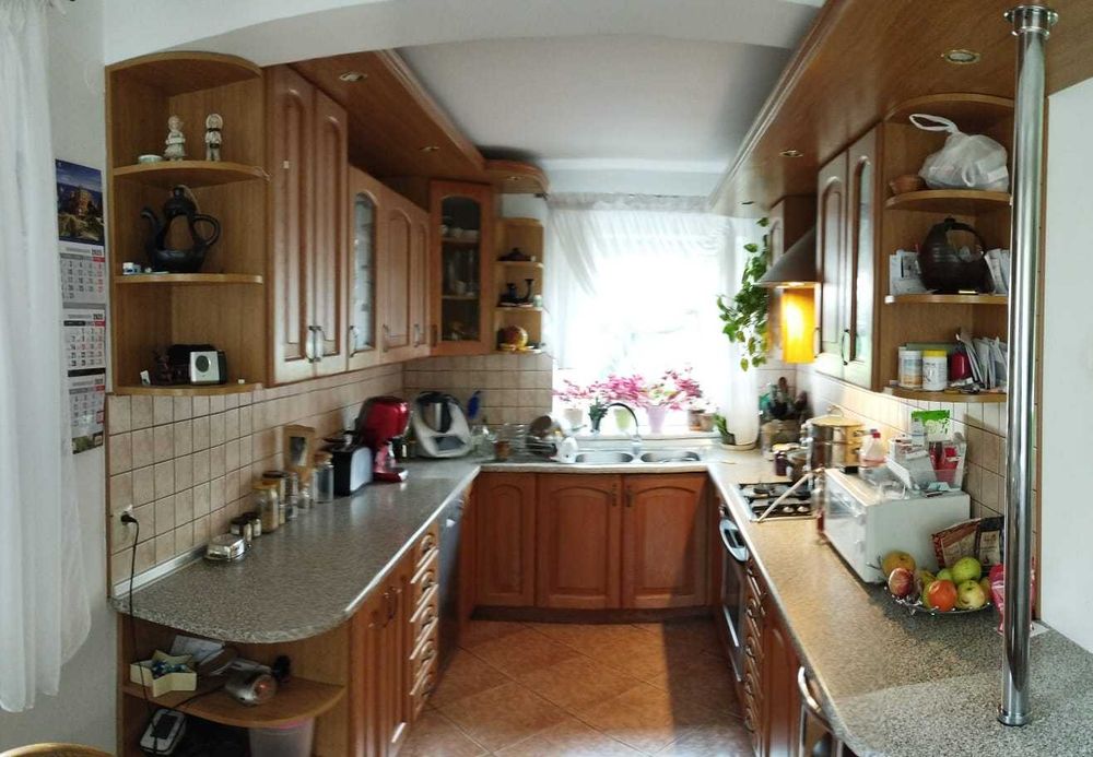 Meble Kuchenne, fronty Dębowe, ze sprzętem zmywarka + piekarnik+..