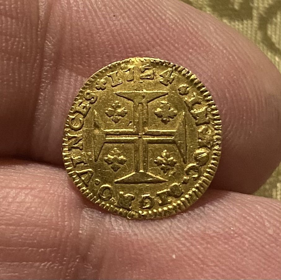 Moeda ouro D. JOAO V Pinto 480 Reis 1724