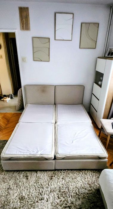 Sofa modułowa IKEA beżowa trzy elementy wygodne spanie dla dwóch osób