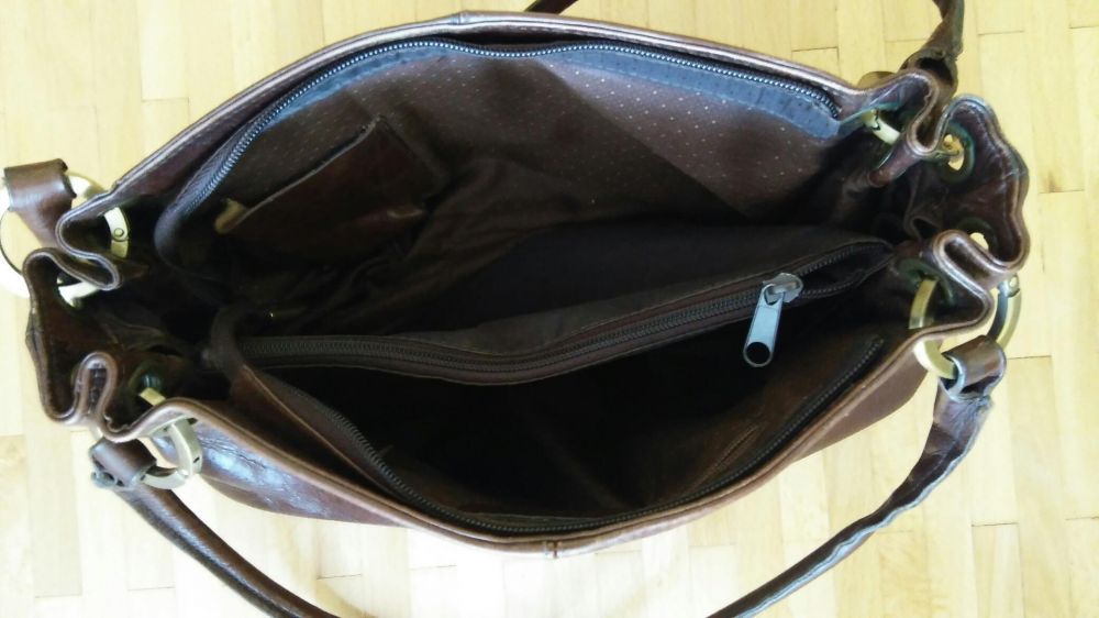 Torebka brązowa ze skóry naturalnej