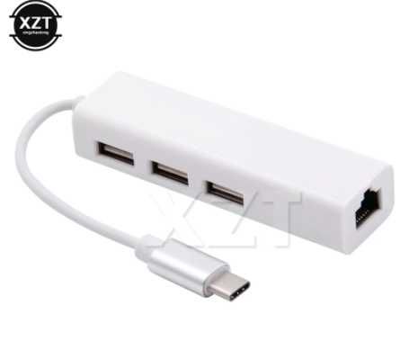 USB-C para RJ45 + 3 x USB PORT S tipo-c ethernet internet NOVO