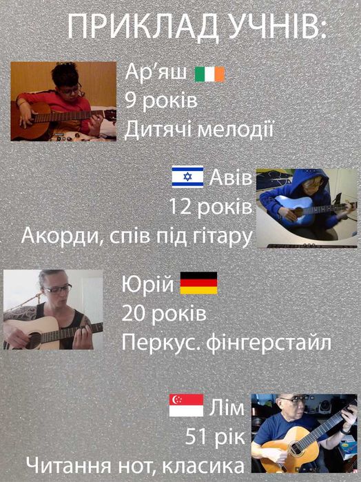 Уроки гітари/Репетитор гітара/Guitar lessons/Онлайн та в Житомирі