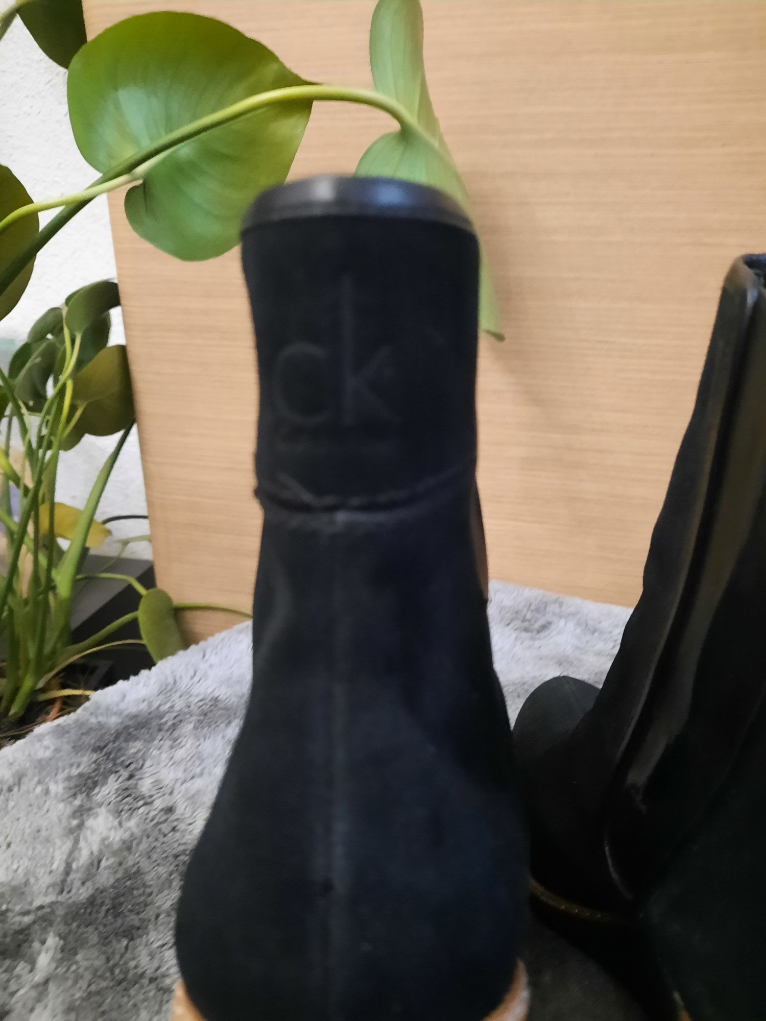 Botki kozaki , eleganckie, koturn, Calvin Klein r.39