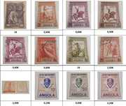 Selos de Angola 1914 a 1974 e República de Angola 1976 a 1982