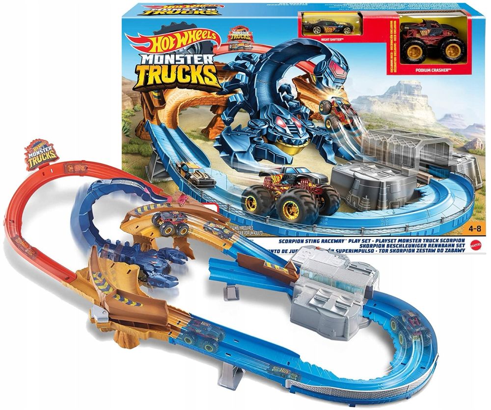 Трек Hot Wheels Monster Trucks Scorpion Playset Жало скорпіона