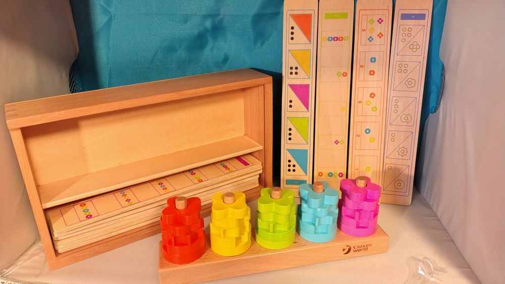 Układanka do nauki liczenia - drewniane pomoce montessori