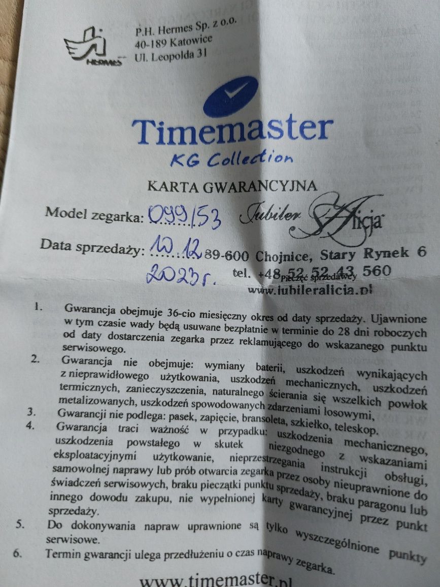 Zegarek Damski Timemaster