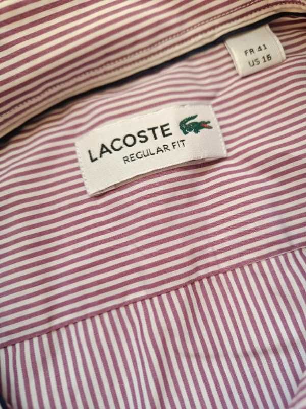 Bawełniana koszula Lacoste z krótkim rękawem r. M / L