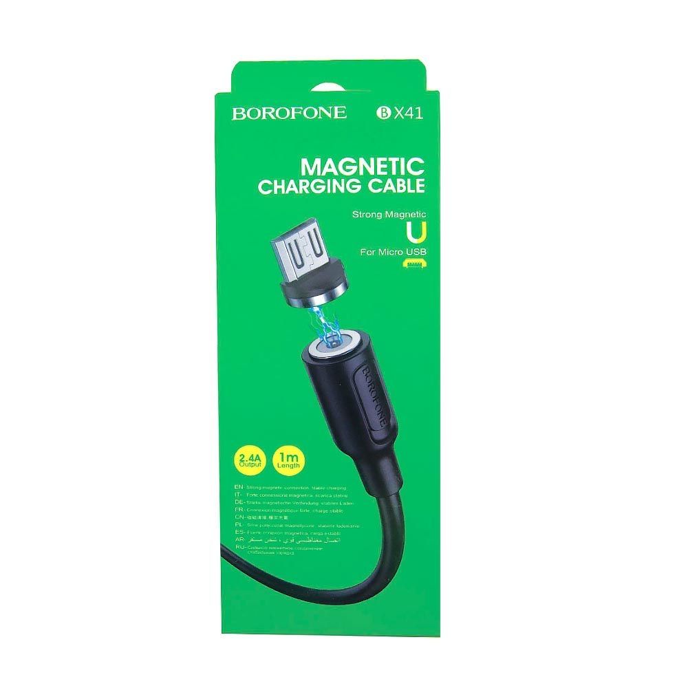 Магнитный кабель micro USB 2.4A Borofone 1метр