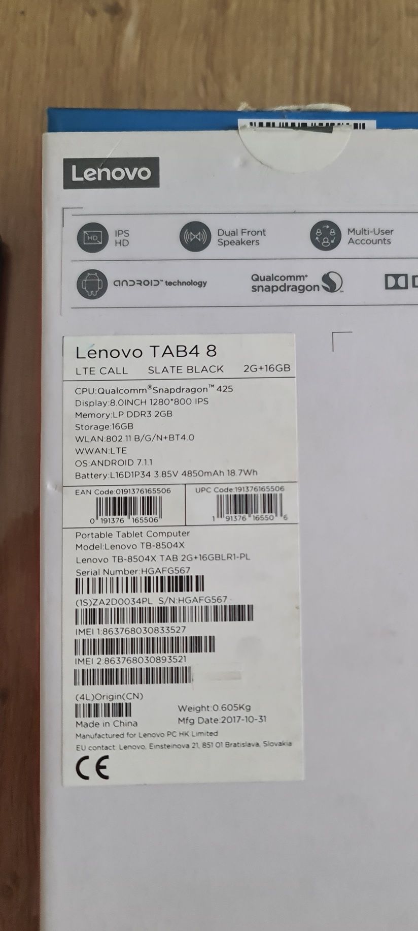 Tablet lenovo TAB4 LTE tb-8504 x