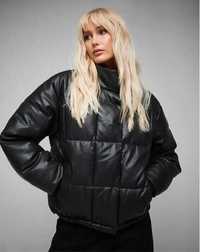 Missguided Puffer kurtka bomberka czarna damska latexowa roz 12 krótka