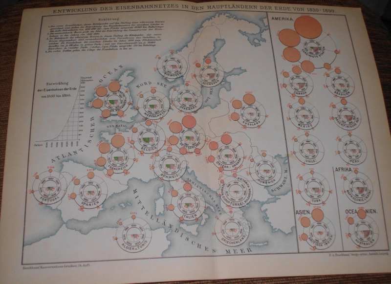 KOLEJ mapy - oryginalne XIX w. grafiki