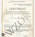 Certyfikat Kompetencji Zawodowych  przewoz rzeczy CKZ