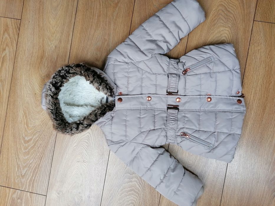 Ciepła kurtka zimowa dla dziewczynki rozm 92