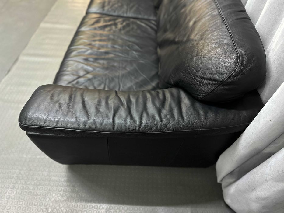 Чорний шкіряний диван-трійка/трьохмісний/шкіряні дивани/меблі з Європи
