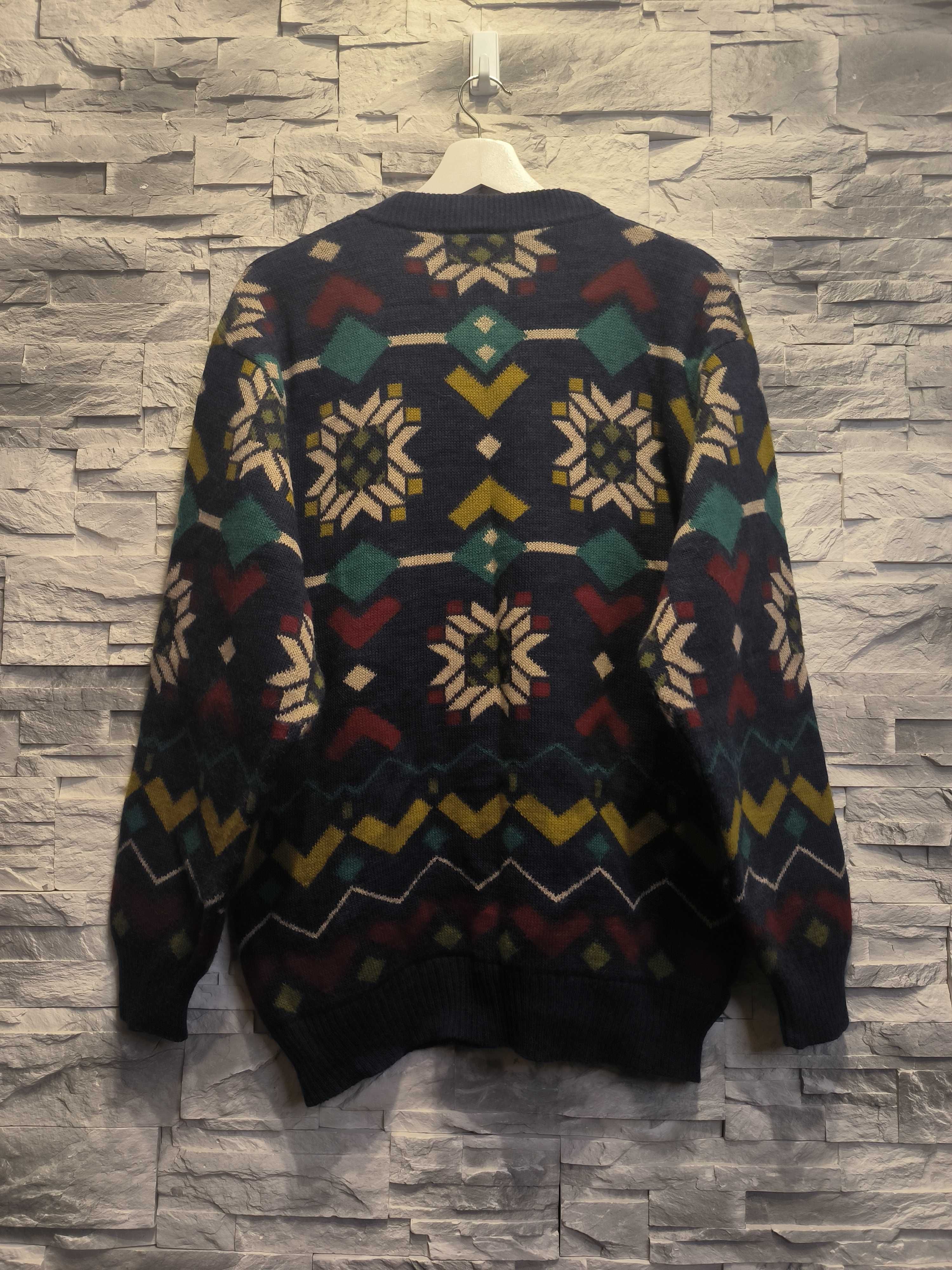 Sweter Westbury Alpaka Wełniany Wełna Wzorki Vintage