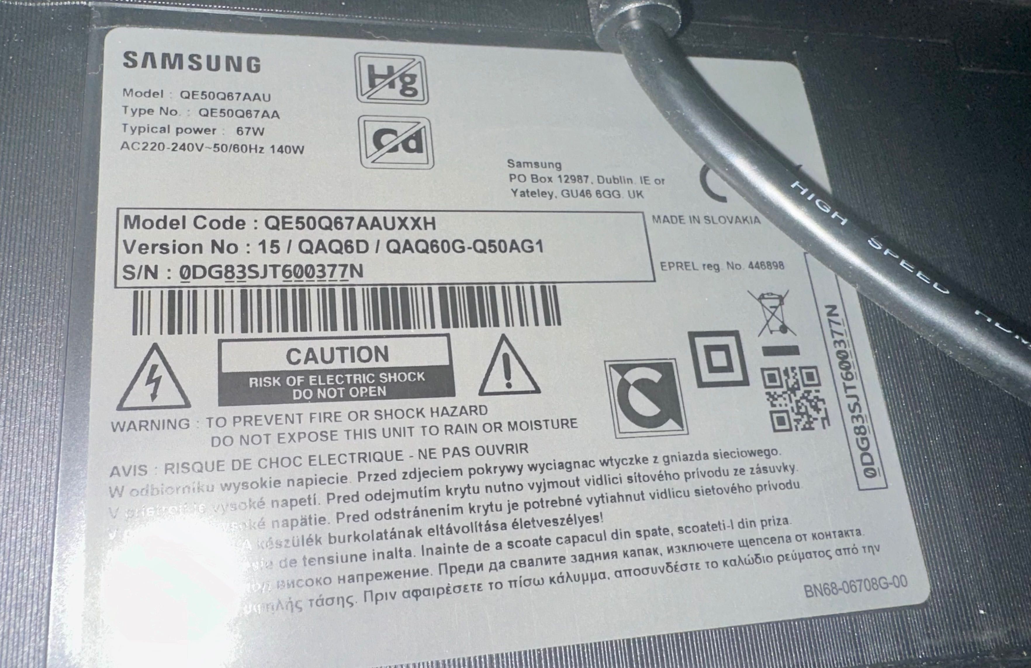 Samsung uszkodzona matryca