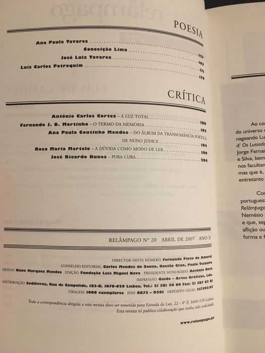 Camões Poeta da Fé/ Camões (Relâmpago)/ Actualidade d´Os Lusíadas
