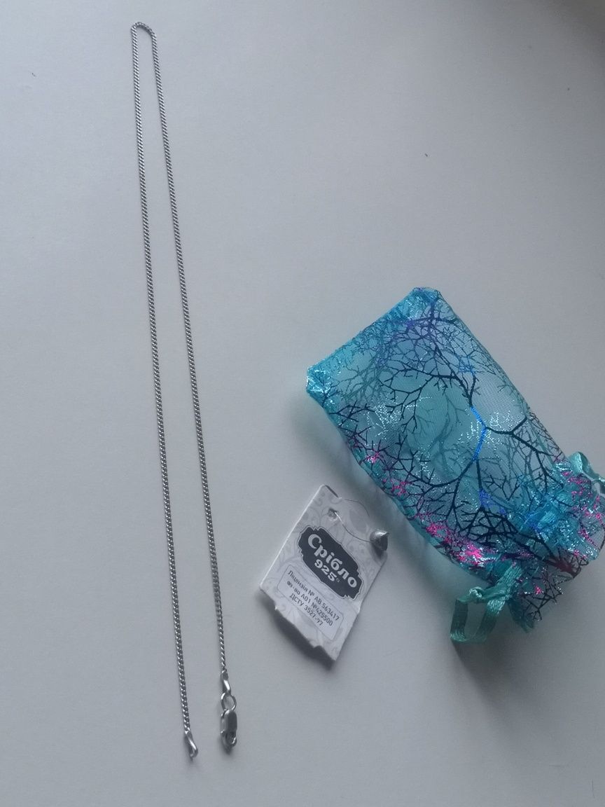 Серебряная цепочка 925 40 см панцирное плетение