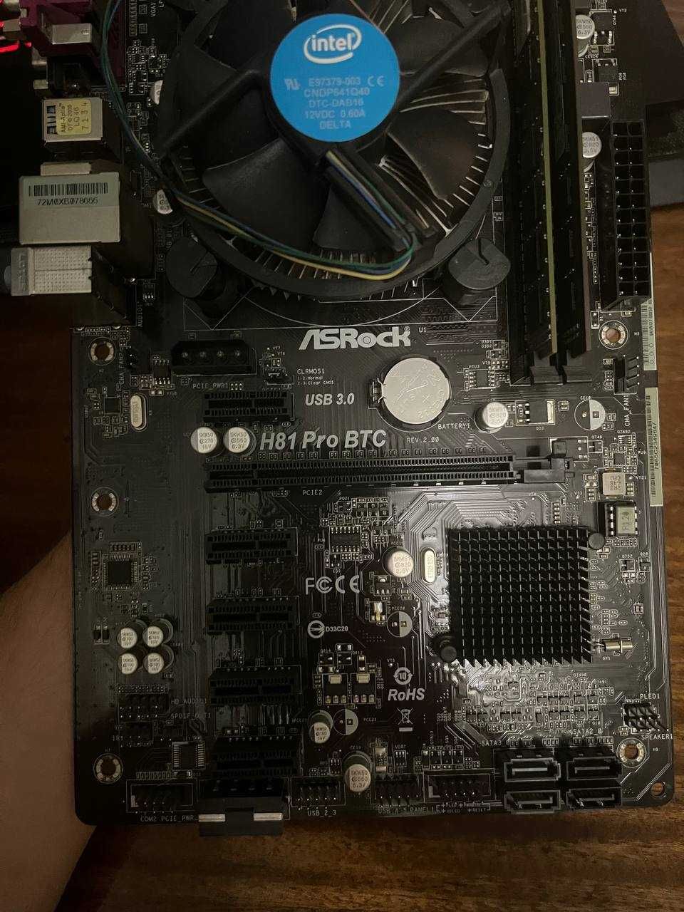 Материнська плата ASRock H81 Pro BTC +8ОЗУ +Процесор Celeron G1840