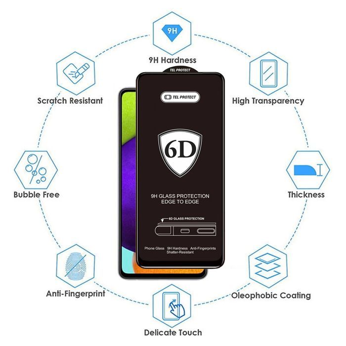 szkło Tel Protect Full Glue 6D do SAMSUNG GALAXY A56 5G Czarne
