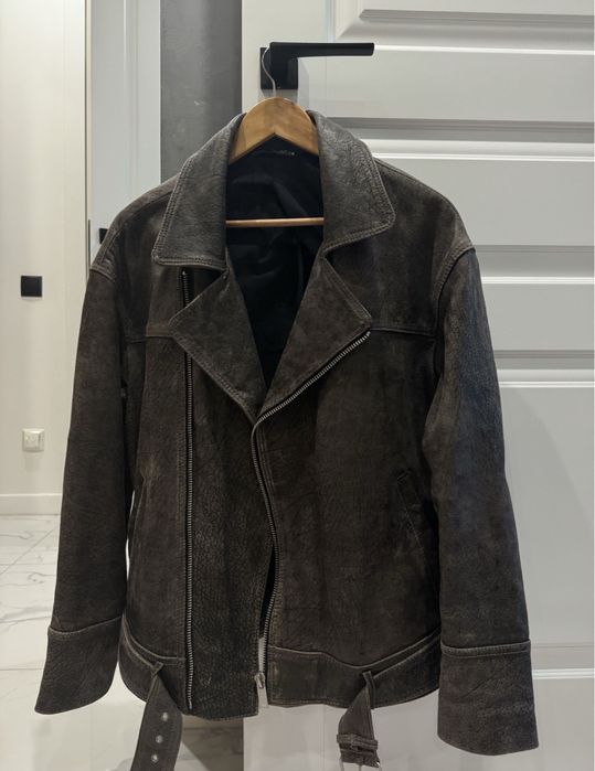 Куртка косуха натуральна шкіра шкіряна оверсайз зара zara вінтаж