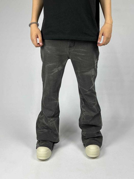 Джинси сірі штани штаны серые flared клеш джинсы кльош jeans grey S M
