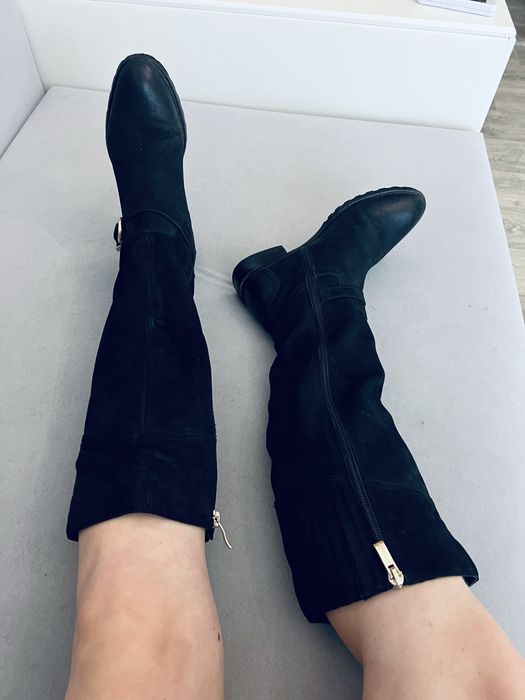 Кожаные сапоги кожа натур Zara  рр 36