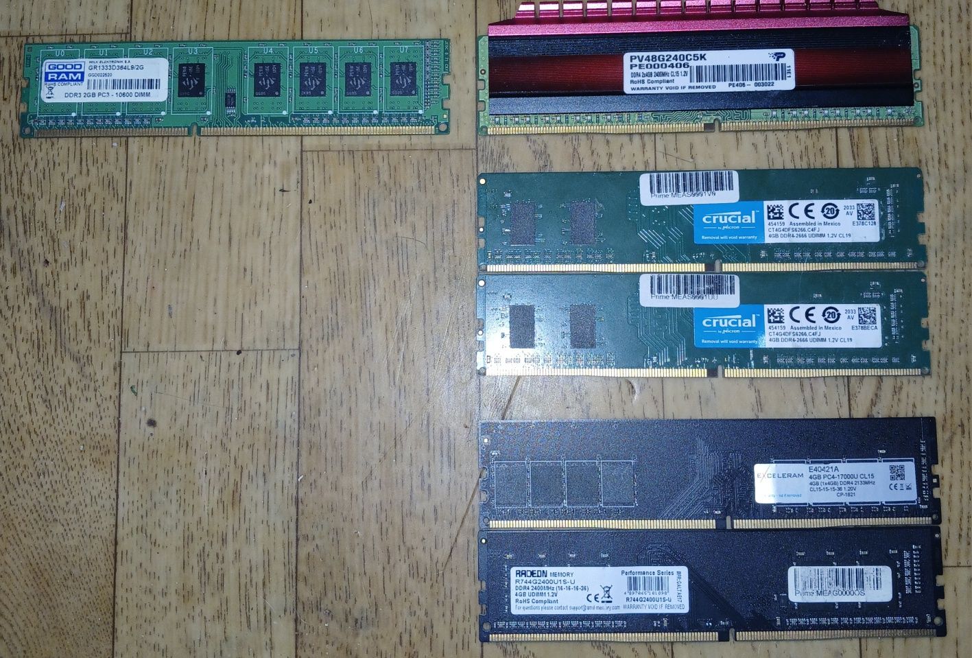 DDR3, DDR4 1gb, 2gb, 4 gb Goodram, kingston, crucial
