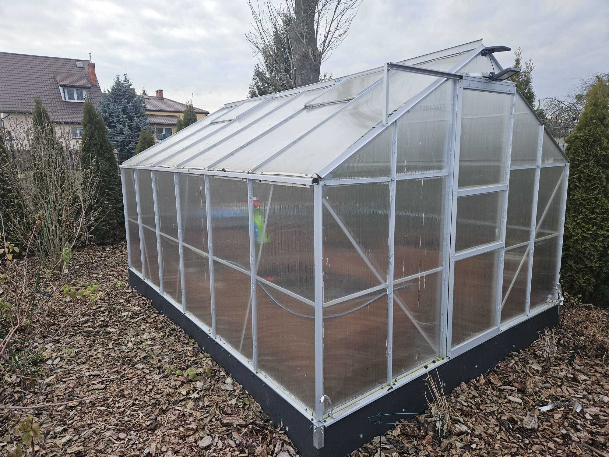 SZKLARNIA OGRODOWA z fundamentem 5x6 3,7x2,8m 10m2 poliwęglan SOLIDNA