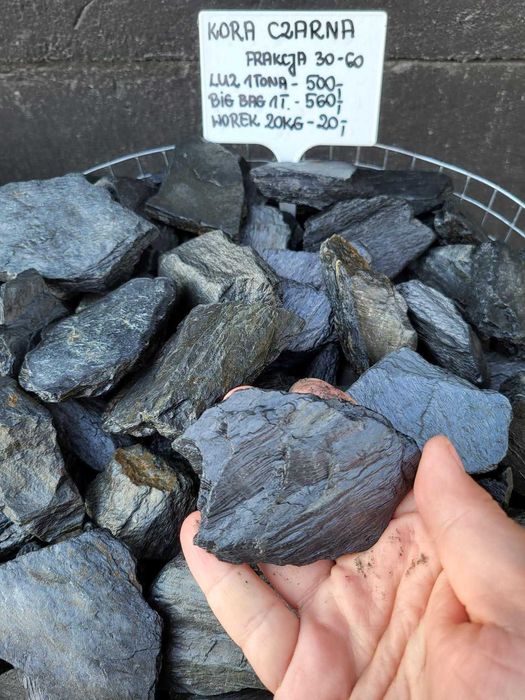 Kora czarna antracytowa Kamienie ogrodowe dekoracyjne ozdobne