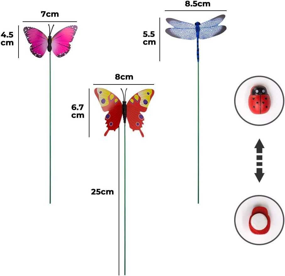 zestaw 60 szt. motyli ogrodowych ozdoby na patykach RÓŻNE