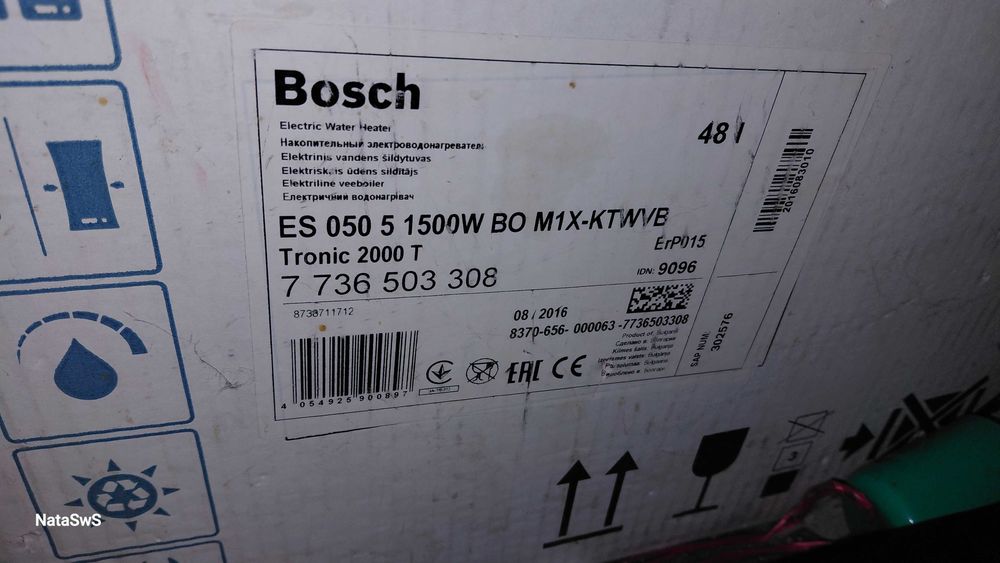 Бойлер 50 л,  Boch ES 050 5 1500W б/у
Tronic 2000 T с терморегулятором
