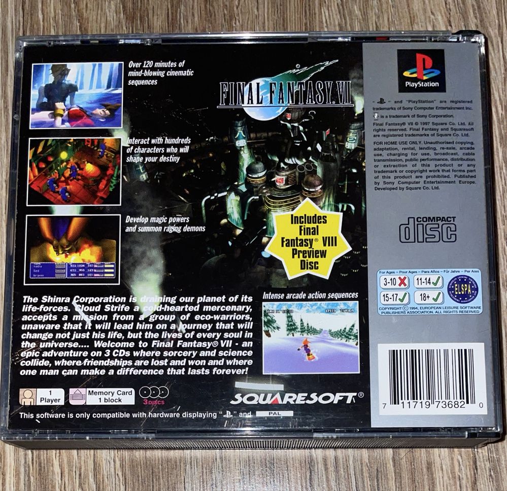 Final Fantasy VII PSX SCES-00867 Squaresoft PS1