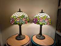 2 lampy witrażowe stołowe / nocne Tiffany