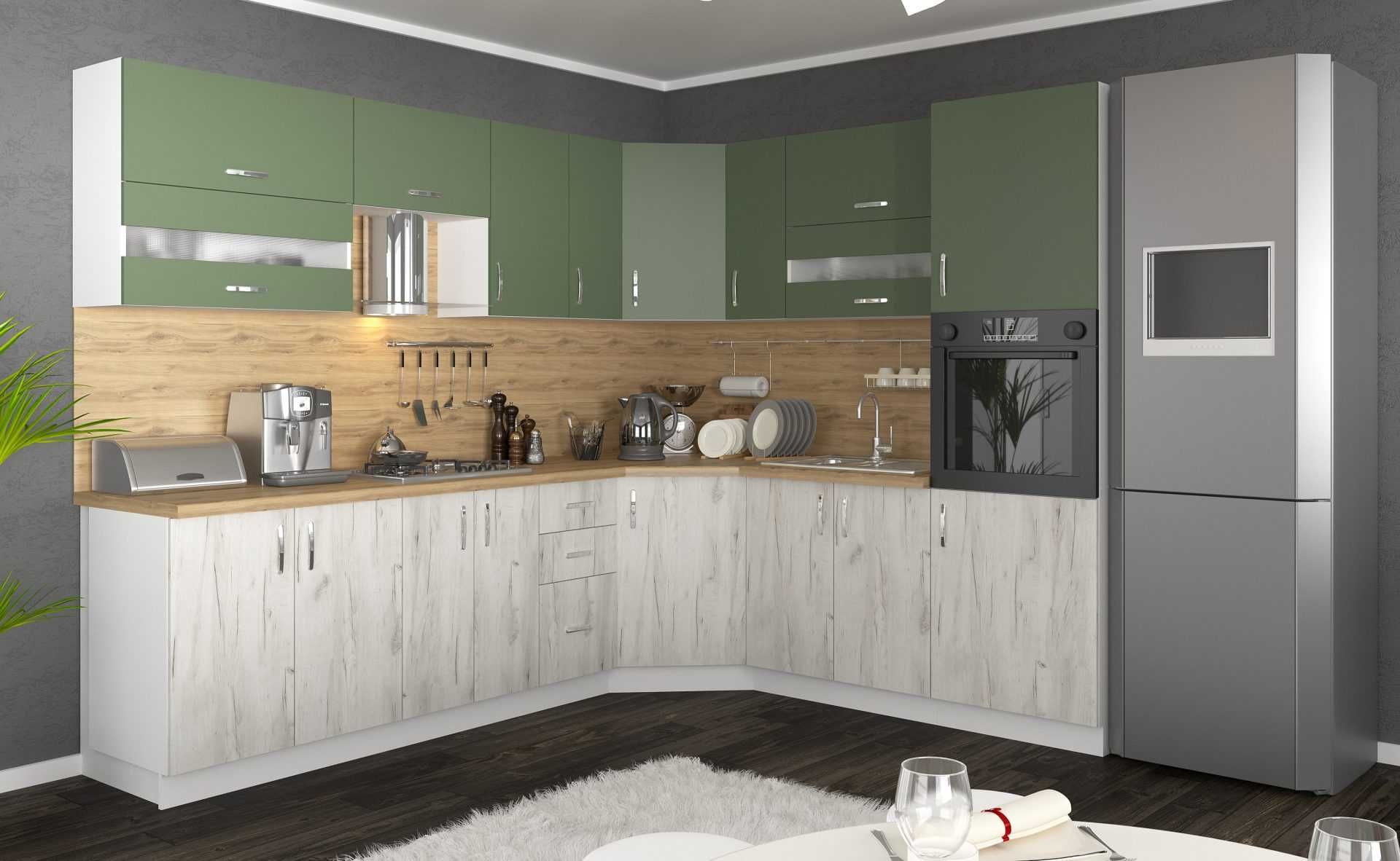 НОВАЯ Кухня Бесплатный 3D проект Разные цвета под любой размер белая