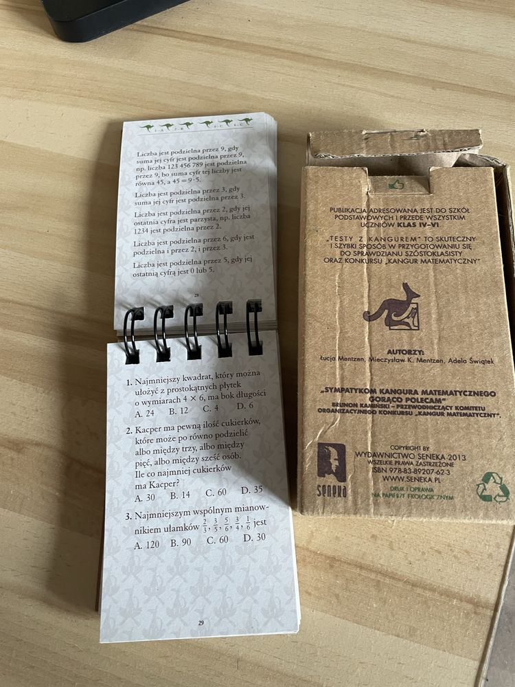 Kangur matematyczny klasy 4-6 zadania, odpowiedzi + wyjaśnienia
