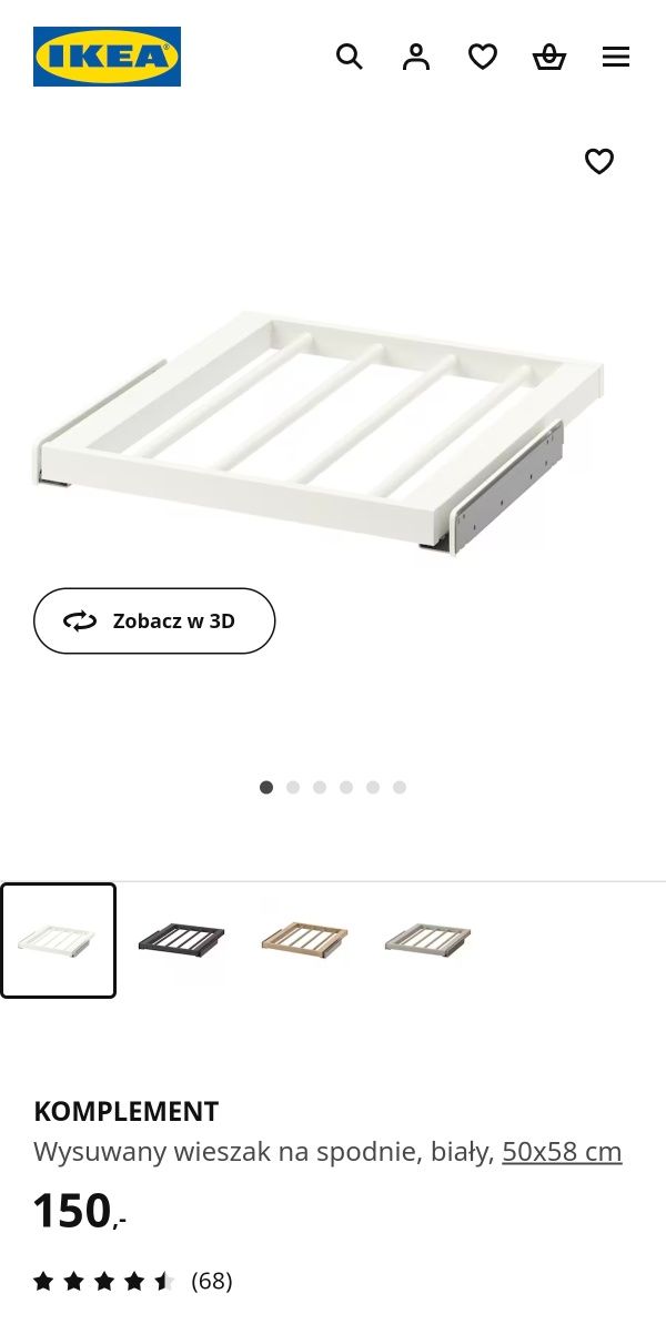 Wieszak na spodnie IKEA komplement