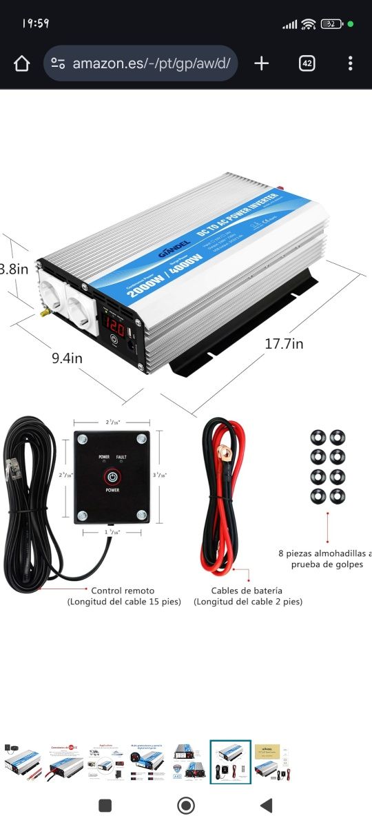 Inversor de corrente 2000 W