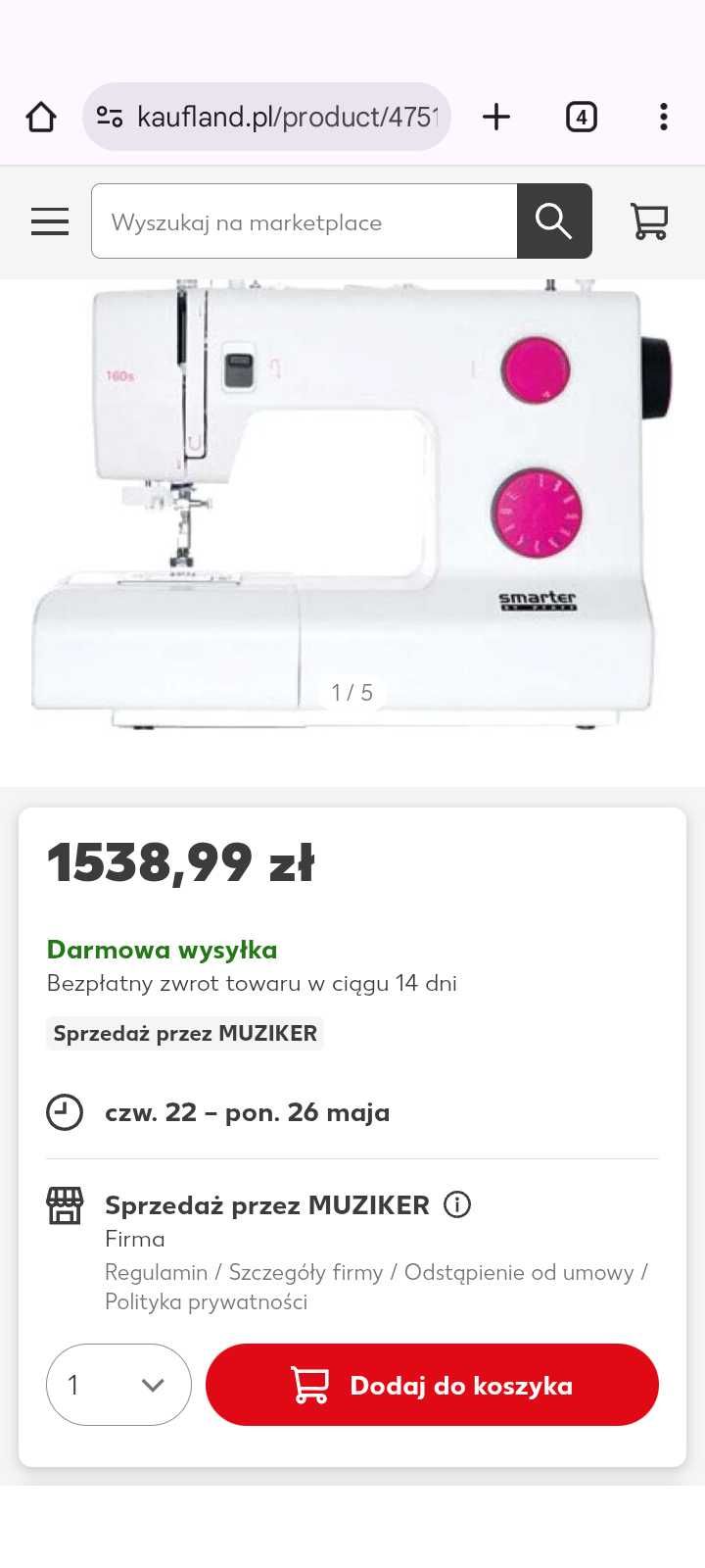 Maszyna do szycia PFAFF 160S Skóra, jeans, filc Gwarancja 12 MSC