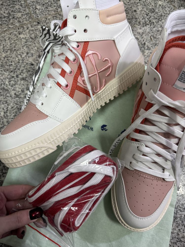 Кросівки кеди білі шкіряні 3.0 Off Court Off-White хайтопи 41р.