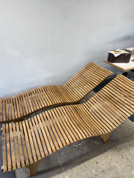 Leżak ogrodowy teak wood vintage drewno