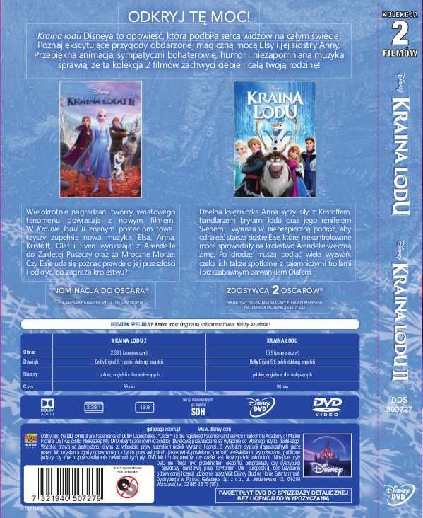 Film Kraina Lodu 1-2 Pakiet 2xDVD PL Lektor | NOWY | FOLIA | DVD