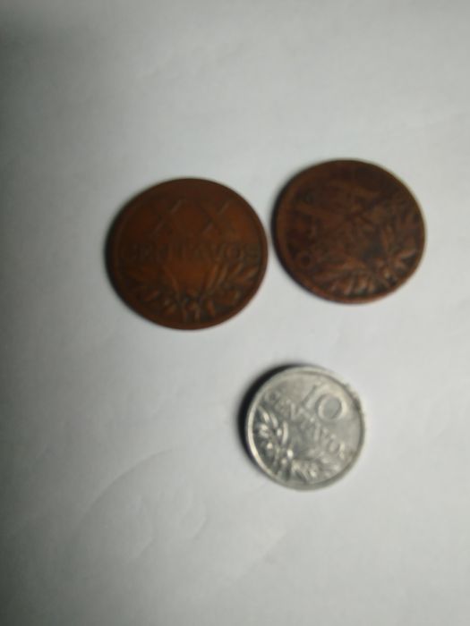 Moedas antigas  Portugal e EUA