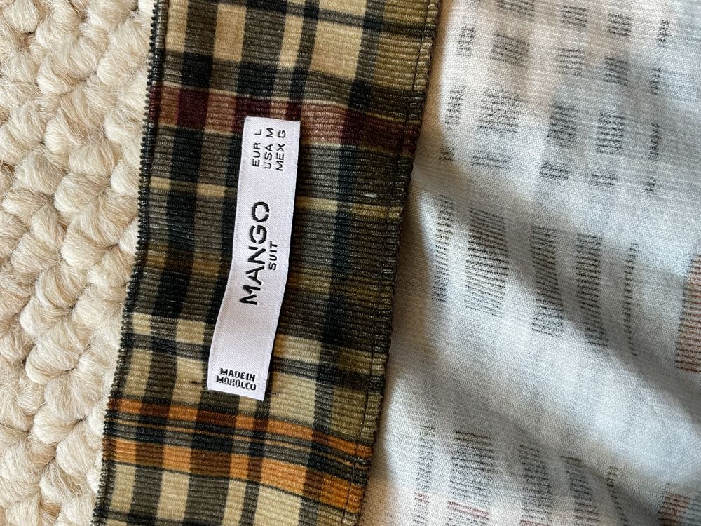 Zestaw w kratę koszula M i spódniczka L Mango