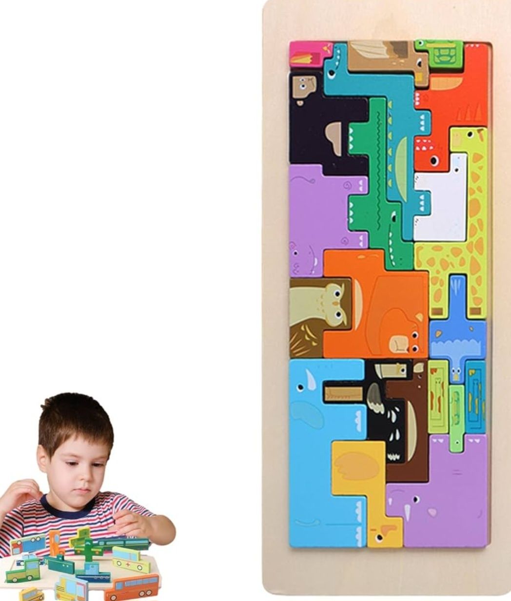 Puzzle drewniane układanka Montessori