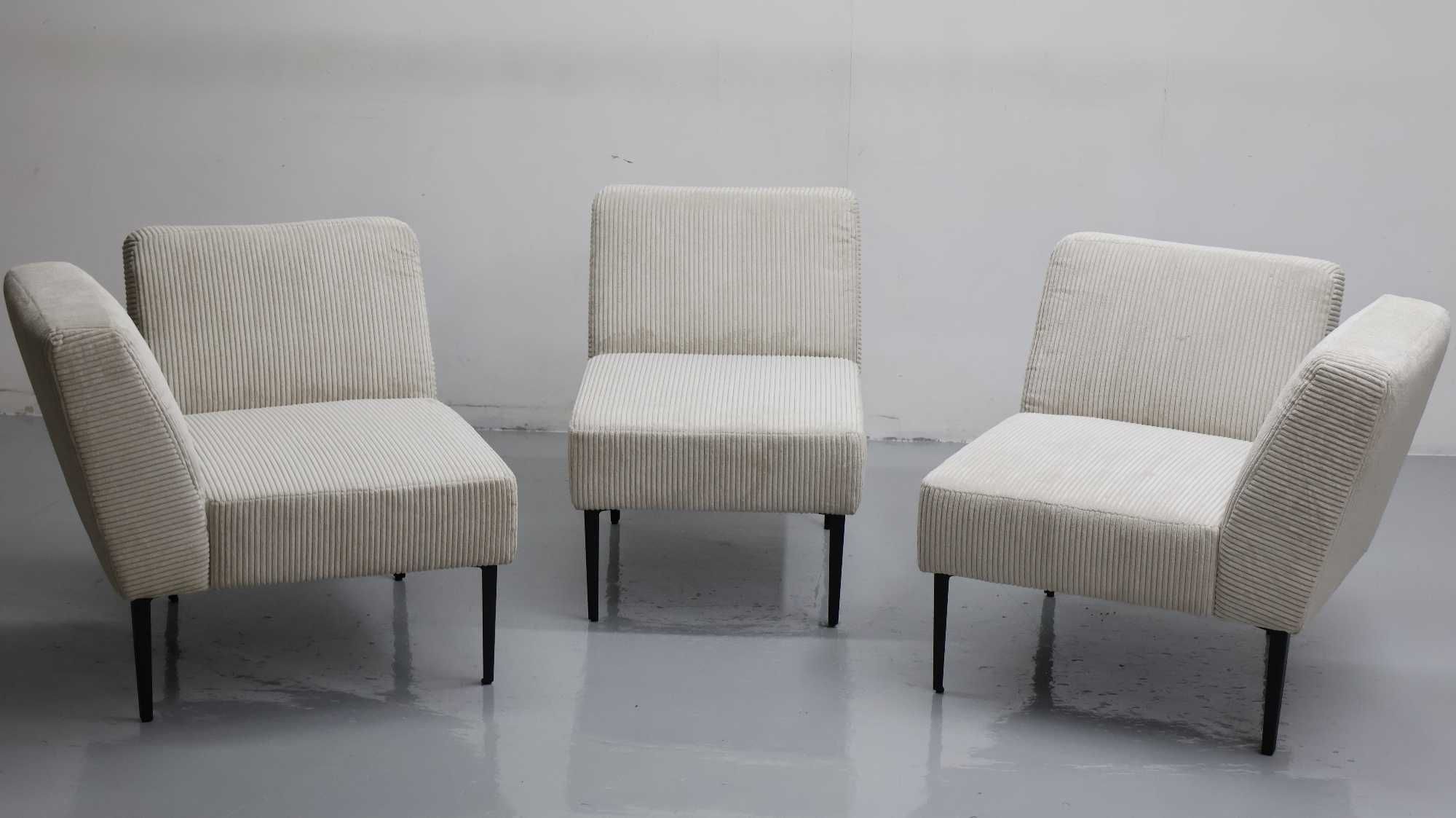 TBG Nowa sofa 3 osoboa lub 2 osobowa fotel sztruks MODUŁOWE sof puzzle